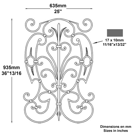Panneau dco H935mm 17x10mm FG2322 Panneau dcoratif Panneau dco FG2322