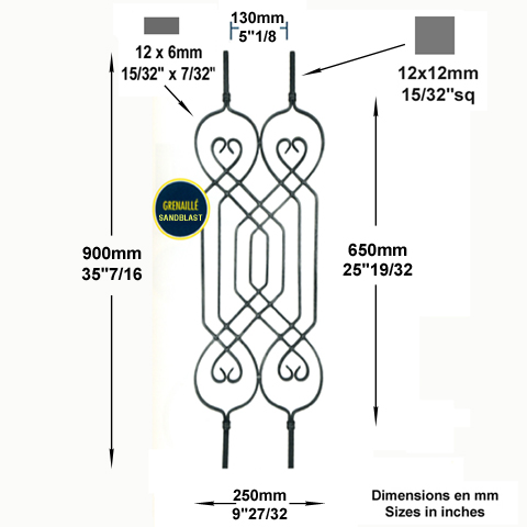 Panneau dco H900mm 12x12mm FG2326 Panneau dcoratif Panneau dco FG2326