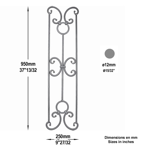 Panneau dco H950mm 12mm FG2344 Panneau dcoratif Panneau dco FG2344
