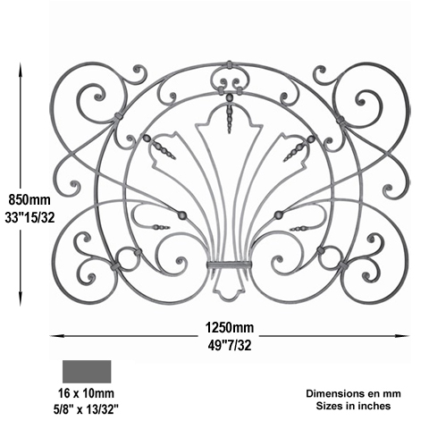 Panneau dco H850mm 16x10mm FG2345 Panneau dcoratif Panneau dco FG2345