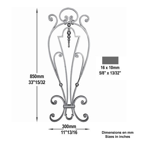 Panneau dco H850mm 16x10mm FG2347 Panneau dcoratif Panneau dco FG2347