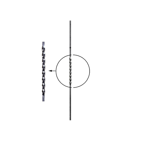 Balustre torsad H900mm 12x12mm FG2531 Balustre Acier torsad FG2531