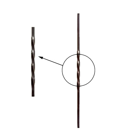 Balustre torsad H750mm 12x12mm FG2535 Balustre Acier torsad FG2535