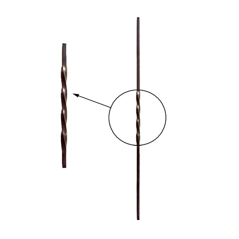 Balustre torsad H900mm 12x12mm FG2538 Balustre Acier torsad FG2538