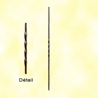 Balustre torsad H1200mm 12x12mm