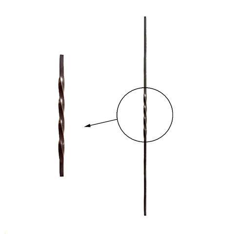 Balustre torsad H1200mm 12x12mm FG2541 Balustre Acier torsad FG2541
