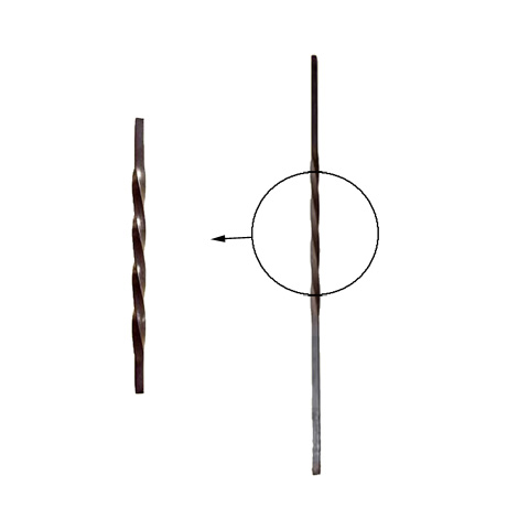 Balustre torsad H1200mm 16x16mm FG2543 Balustre Acier torsad FG2543