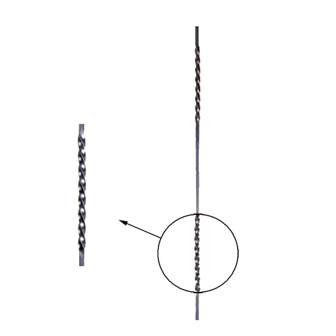 Balustre 2 torsades H900mm 12x12mm FG2544 Balustre Acier torsad FG2544