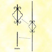 Balustre assembl H900mm 12x12mm