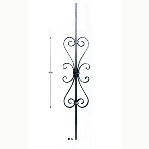 Balustre assembl H900mm 12x12mm FG2555 Balustre Acier assembl FG2555