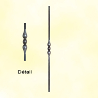 Balustre forg H900mm 14x14mm