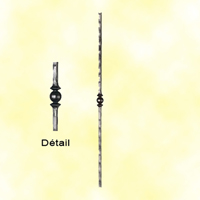 Balustre forg H1000mm 14x14mm