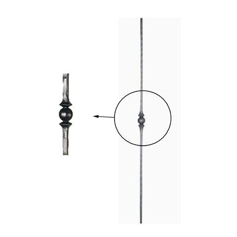 Balustre forg H1000mm 14x14mm FG2578 Balustre Acier martel FG2578