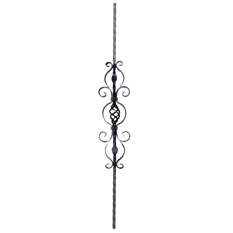 Balustre  motifs H950mm 12x12mm FG2656 Balustre Acier martel FG2656