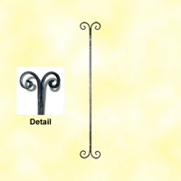 Balustre droit forg H900mm 14x14mm