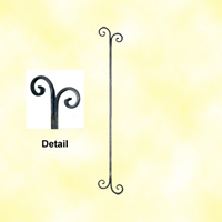 Balustre droit forg H900mm 14x14mm
