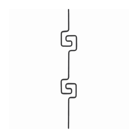 Balustre art dco H990mm 12x12mm FG2684 Balustre Acier artdco FG2684