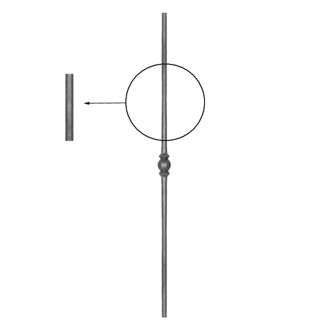 Balustre forg H1200mm 14mm FG2703 Balustre Acier forg FG2703