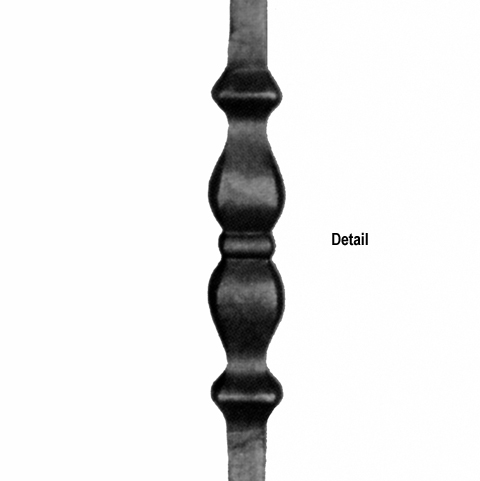 Balustre forg H1000mm 14x14mm FG2720 Balustre Acier forg FG2720
