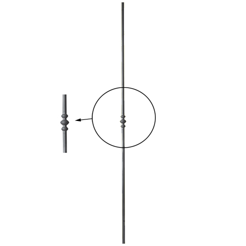 Balustre forg 1 motif H1200mm 14mm FG2759 Balustre Acier forg FG2759