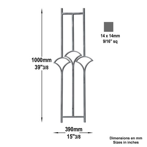 Panneau dco H1000x390 14x14mm FG2808 Panneau dcoratif Panneau lotus FG2808
