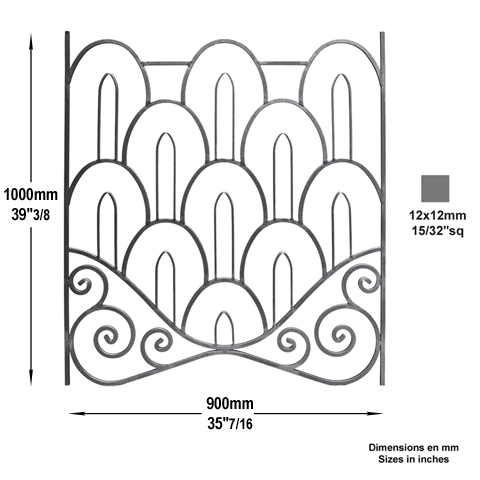 Panneau art dco H1000x900 12x12mm FG2810 Panneau dcoratif Panneau Art Dco FG2810