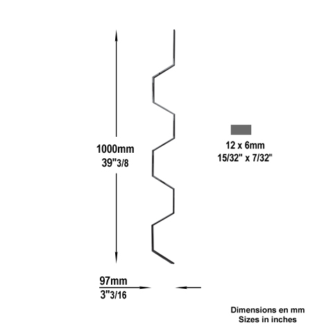 Demi-panneau dco H1000x97 12x6mm FG2854 Panneau dcoratif Panneau Effet 3D FG2854