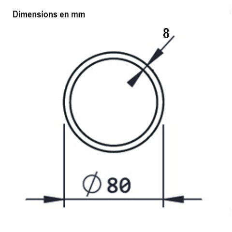 Tube de poteau 80mm lisse H3000mm FH2931 Poteau colonne Elments de poteaux pices dtaches FH2931