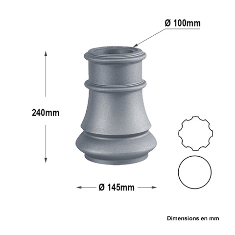 Base ou chapiteau 100mm H240mm FH29551 Poteau colonne Elments de poteaux pices dtaches FH29551