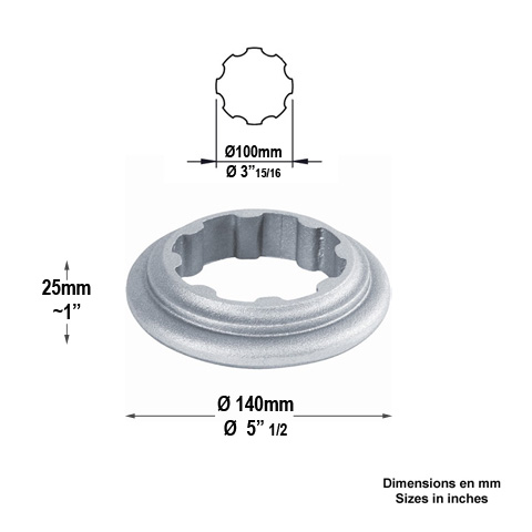 Bague pour tube cannel 100mm FH29711 Poteau colonne Elments de poteaux pices dtaches FH29711
