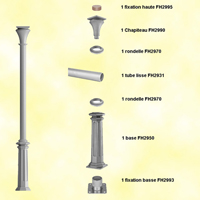 Poteau colonne 80mm lisse H3235mm