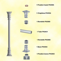 Poteau colonne 80mm lisse H3000mm