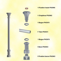Poteau colonne 80mm lisse H3235mm