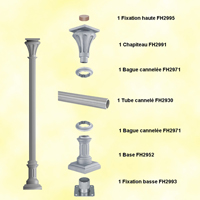Poteau colonne 80mm cannel H2735mm