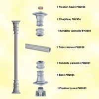 Poteau colonne 80mm cannel H2500mm