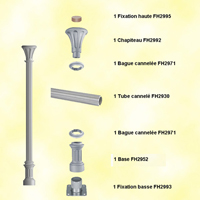 Poteau colonne 80mm cannel H2735mm