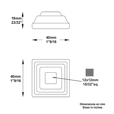Cache scellement 40x40mm 12x12mm FJ2876 Cache scellement Cache scellement FJ2876