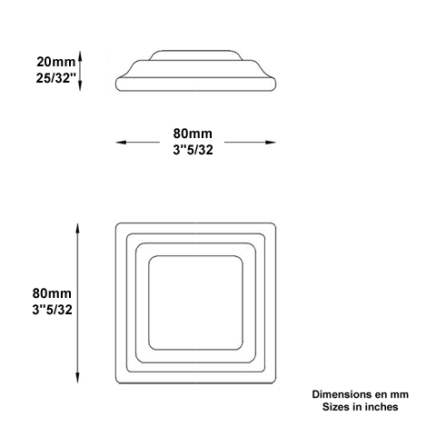 Cache scellement 80x80mm plein FJ2887 Cache scellement Cache scellement FJ2887