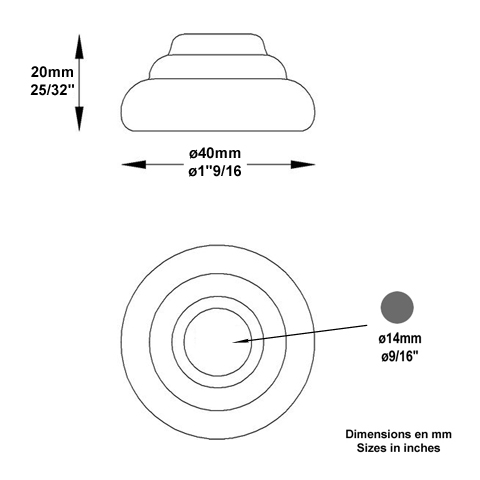 Cache scellement 40mm pour 14mm FJ2889 Cache scellement Cache scellement FJ2889