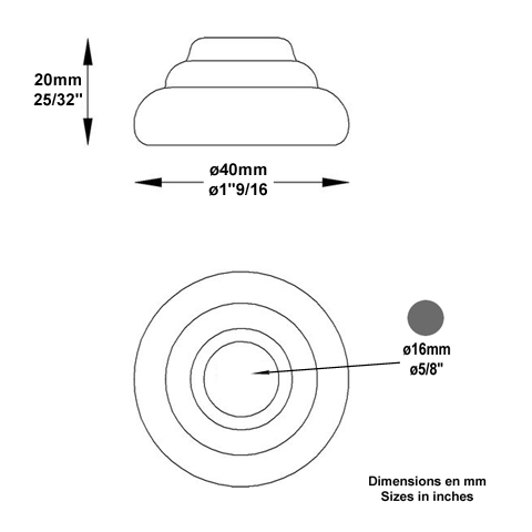 Cache scellement 40mm pour 16mm FJ2890 Cache scellement Cache scellement FJ2890