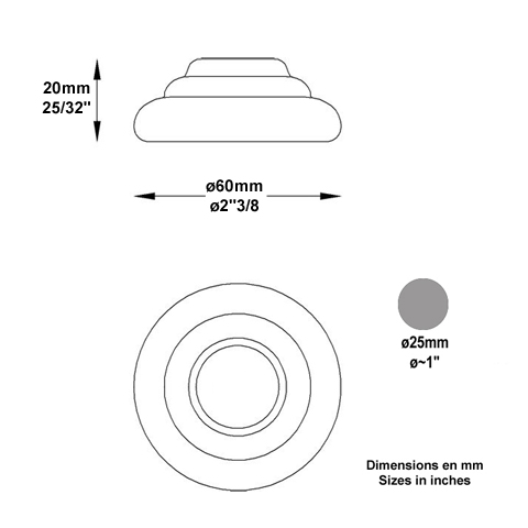 Cache scellement 60mm pour 25mm FJ2893 Cache scellement Cache scellement FJ2893