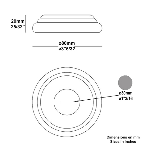 Cache scellement 80mm pour 30mm FJ2894 Cache scellement Cache scellement FJ2894