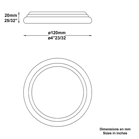Cache scellement 120mm plein FJ2896 Cache scellement Cache scellement FJ2896