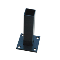 Pied-platine tube 35x35mm embase 80x80mm pour tube 40x40mm peint