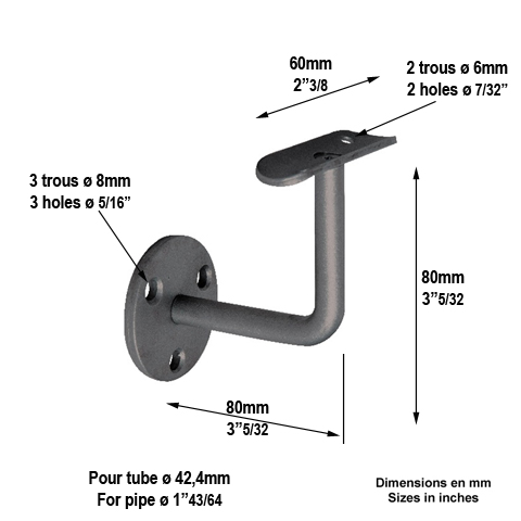 Patre acier forg H80mm  42,4mm FL3326 Patre Patre FL3326