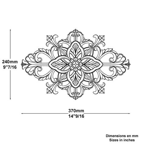 Palmette fonte L370mmx240mm FL3331 Palmette et rosace Palmette fonte FL3331