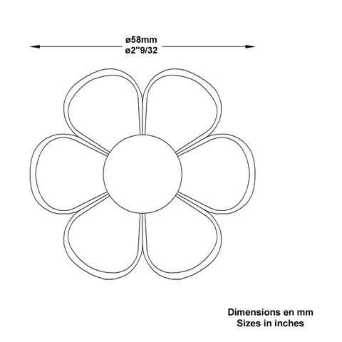 Rosace fonte 58mm FL3337 Palmette et rosace Rosace fonte FL3337