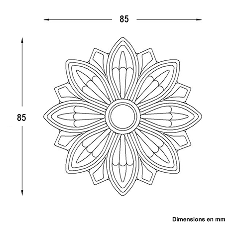 Rosace fonte 90mm FL3339 Palmette et rosace Rosace fonte FL3339