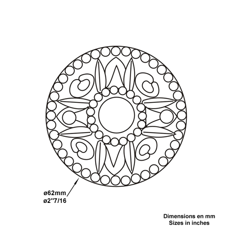 Rosace laiton polie 62mm FL3370 Palmette et rosace Rosace laiton FL3370