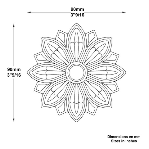 Rosace aluminium 90 FL3422 Palmette et rosace Rosace ALU FL3422
